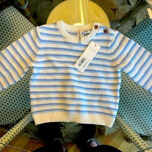 Janie and Jack Light Blue and White Sweater